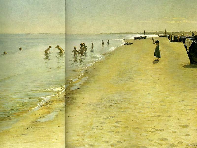 Peter Severin Kroyer sommerdag ved skagen strand oil painting image